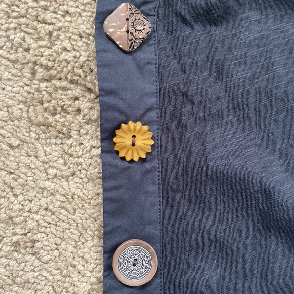 Soft Surroundings Black 100% Cotton Cardigan Beautiful Unique Button Front - Picture 5 of 6